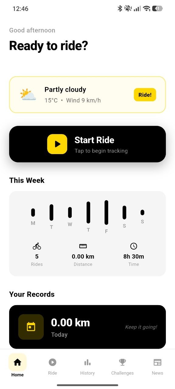Mlb Cycling Pulse home screen