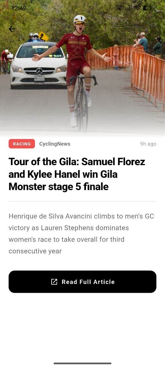 Cycling victory article